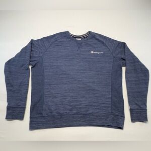 Champion Men’s Blue Heather Crewneck Sweater- Raglan Sleeve Size XXL